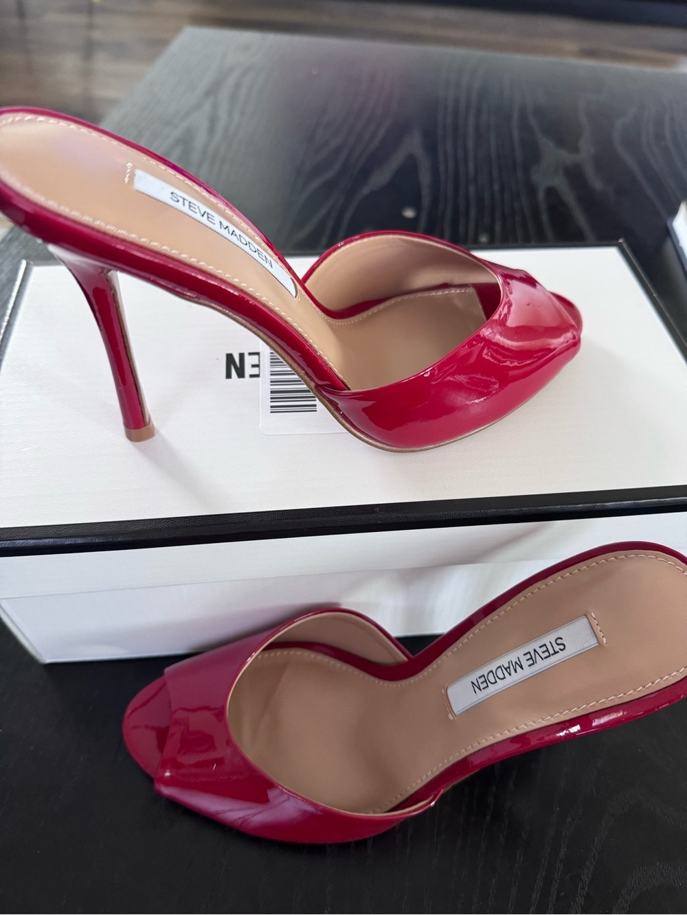 Steve Madden Red Patent High Heel Mule - Picture 6 of 8